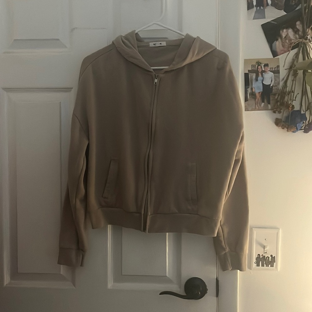 Light brown garage zip up hoodie